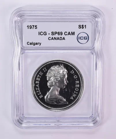 1975 Canada 1 Dollar Silver Calgary SP69 CAM ICG