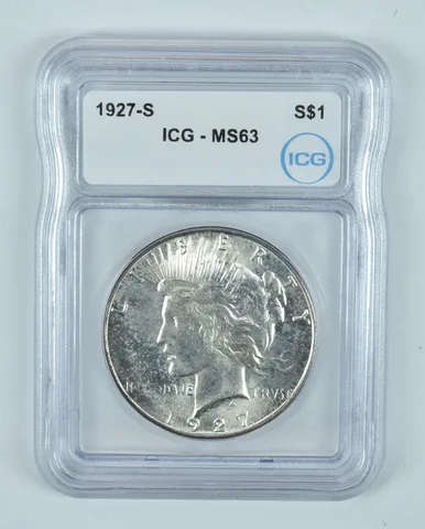 1927-S Peace Silver Dollar MS63 ICG *9254