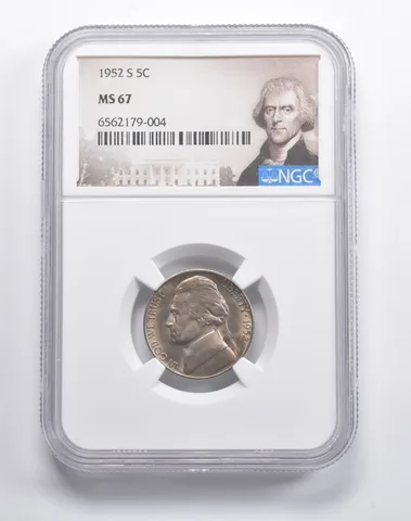 MS67 1952-S Jefferson Nickel NGC a2543