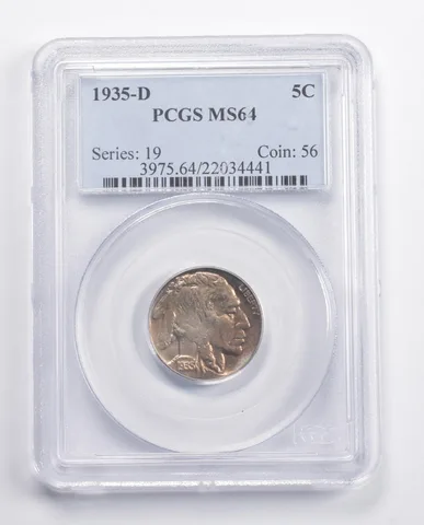 MS64 1935-D Indian Head Buffalo Nickel PCGS a2621