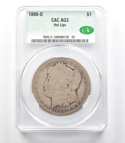 1888-O Morgan Silver Dollar Hot Lips AG3 CAC Lowball a3325