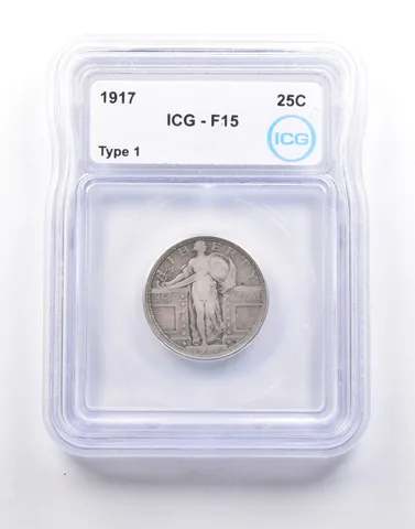1917 Standing Liberty Quarter Type 1 F15 ICG *5200