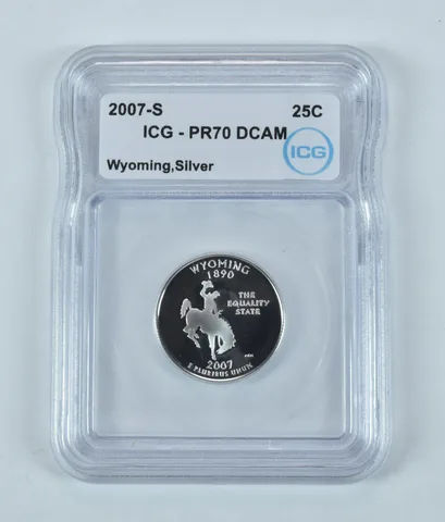 2007-S State Quarter Wyoming Silver PR70 DCAM ICG