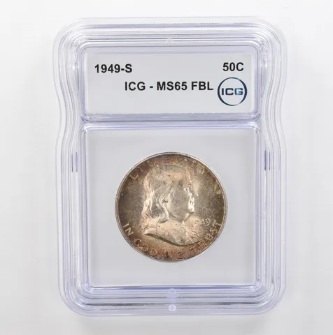 1949-S Franklin Half Dollar MS65 FBL ICG Beautiful Tone *5334