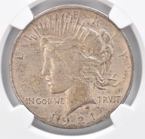1921 Peace Silver Dollar High Relief Genuine NGC Beautiful Tone *1109