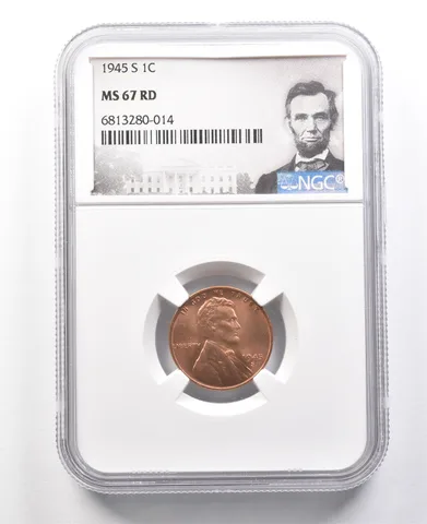 1945-S Lincoln Wheat Cent MS67 RD NGC a2963
