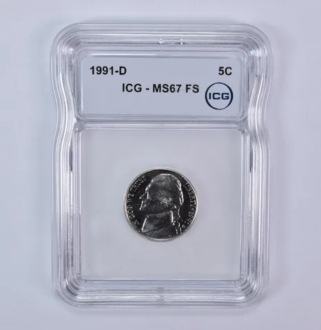 1991-D Jefferson Nickel MS67 FS ICG