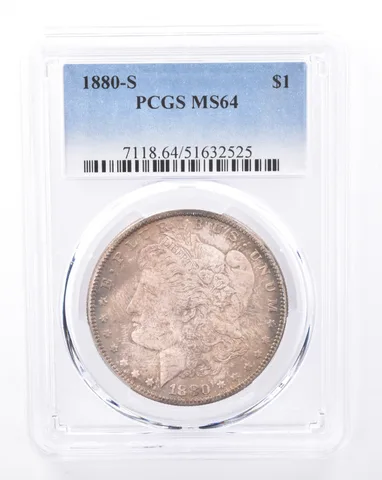 1880-S Morgan Silver Dollar MS64 PCGS Beautiful Tone *9418