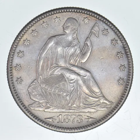 1873 Seated Liberty Half Dollar Beautiful Tone a8042