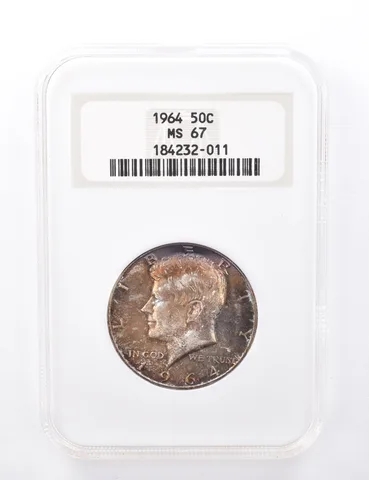 MS67 1964 Kennedy Half Dollar - Monster Toned - Graded NGC a8693
