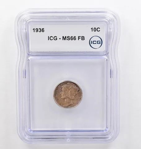 1936 Mercury Dime MS66 FB ICG Beautiful Tone *0205