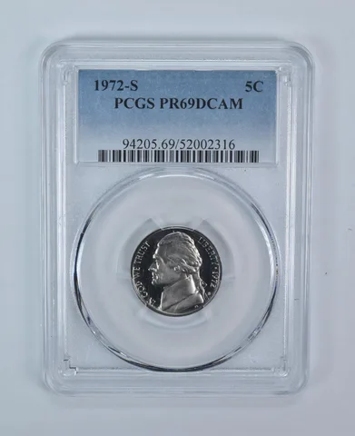 1972-S Jefferson Nickel PR69 DCAM PCGS Blue Label