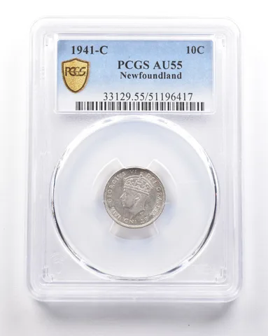 1941 C Newfoundland 10 Cents AU55 PCGS *5371