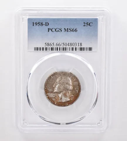 1958-D Washington Quarter MS66 PCGS Beautiful Tone *0078