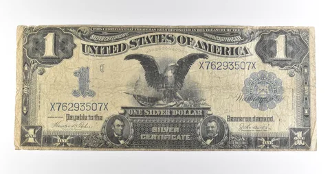 1899 $1 Silver Certificate Black Eagle Blue Seal Large Note *4506