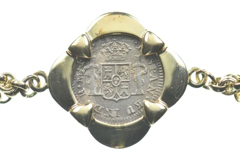 1783 Mo Mexico 1/2 Real Bracelet El Cazador Real Pirate Treasure *4741