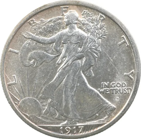 1917-D Obverse Walking Liberty Half Dollar *6251