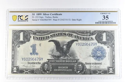 1899 $1 Black Eagle Silver Certificate Large Note Fr#233 Choice VF 35 PCGS *2361