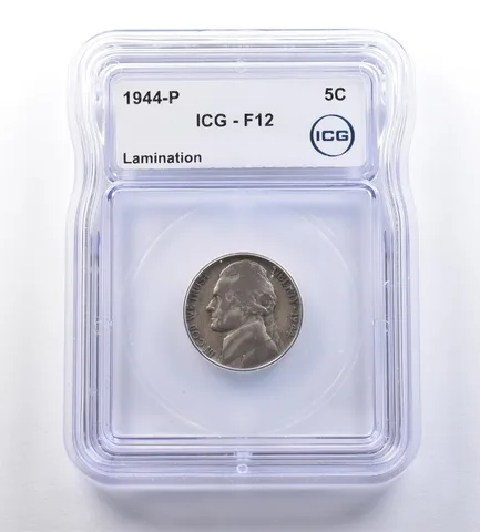 1944-P Jefferson Nickel Lamination F12 ICG *9176