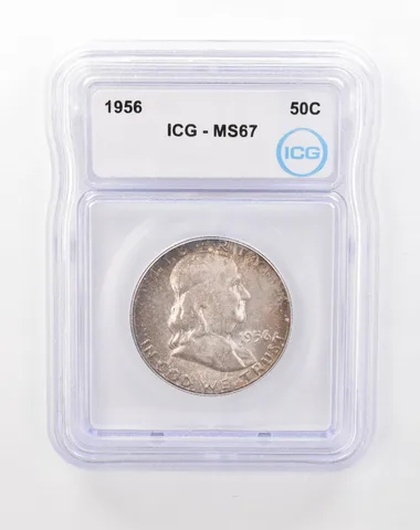 1956 Franklin Half Dollar MS67 ICG Beautiful Tone *1199