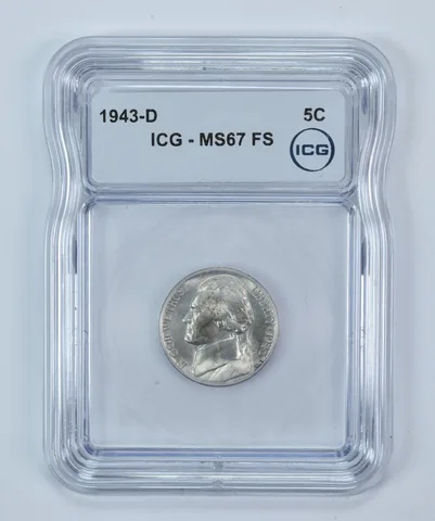 1943-D Jefferson Nickel MS67 FS ICG WTN War Silver