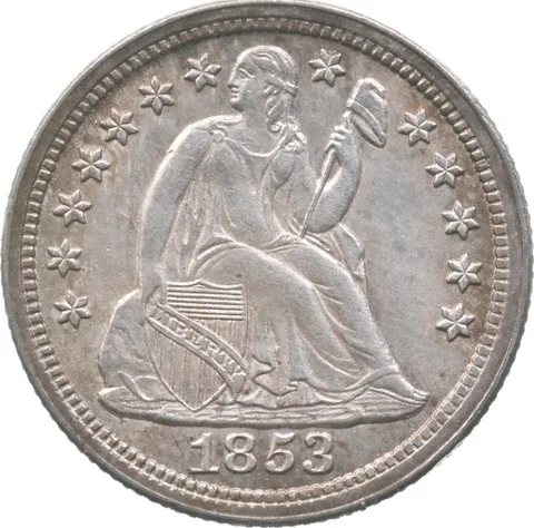 1853 Seated Liberty Dime a9330