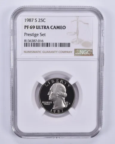 1987-S Washington Quarter Prestige Set PF69 UCAM NGC Brown Label