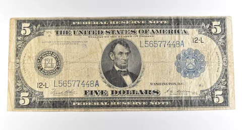 1914 $5 San Francisco CA FRN Large Note Blue Seal *3720