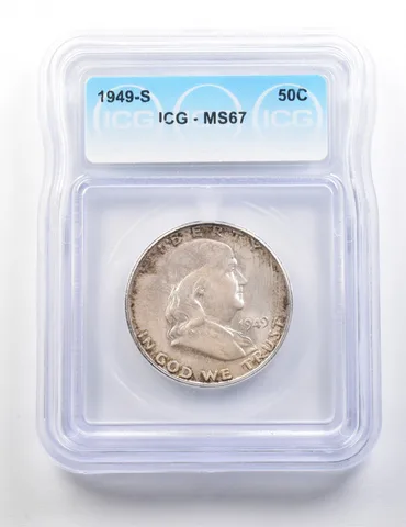 1949-S Franklin Half Dollar MS67 ICG a9547