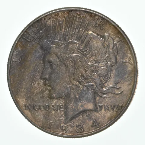 1934 Peace Silver Dollar Interesting Tone *4413