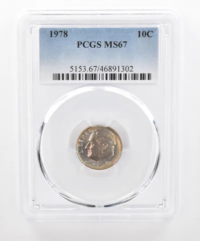 1978 Roosevelt Dime MS67 PCGS Beautiful Tone *2782