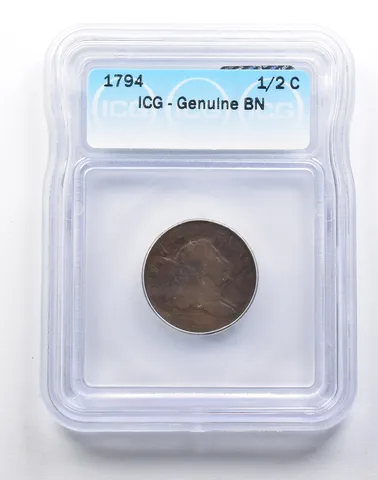 Genuine BN 1794 Liberty Cap Half Cent ICG *8318