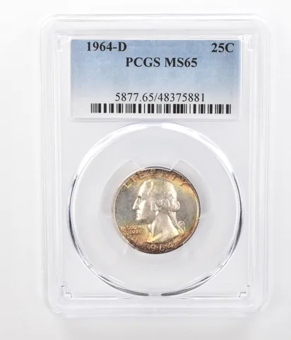 1964-D Washington Quarter MS65 PCGS Beautifully Toned a7286