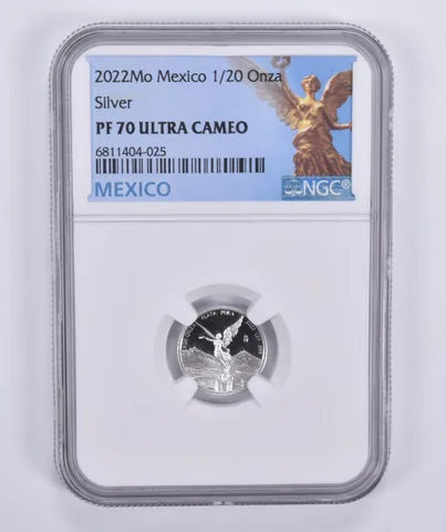 2022 Mexico 1/20 Onza Proof Silver PF70 NGC Mexico Lbl