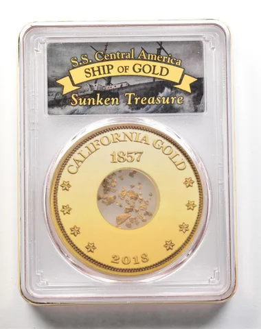 2018 1857 SS Central America California Gold Dust One Pinch PCGS *3868