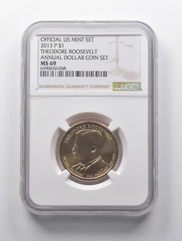 MS69 2013-P Theodore Roosevelt Presidential $1 Annual Dollar Coin Set NGC a9062