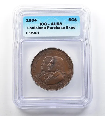 1904 Louisiana Purchase Expo So-Called Dollar HK#301 AU58 ICG a3439