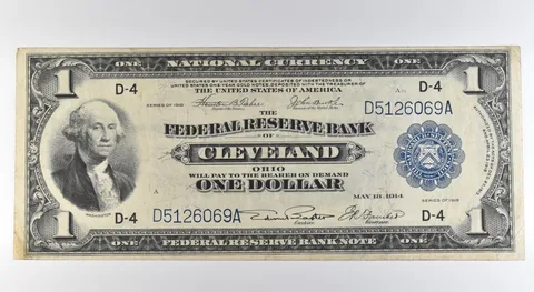 1918 $1 Cleveland OH National Currency Large Note Blue Seal Fr#718 *0547