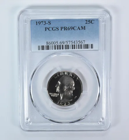 1973-S Washington Quarter PR69 CAM PCGS Blue Label