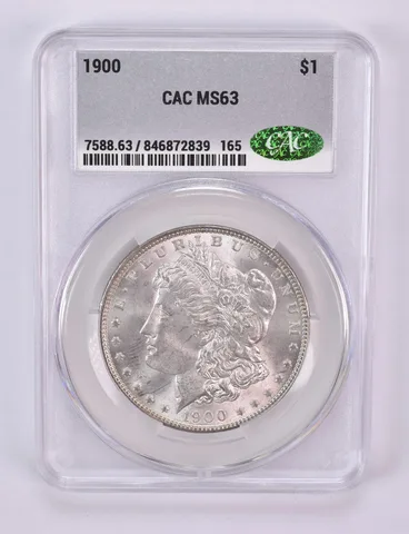 1900 Morgan Silver Dollar MS63 CAC CACg