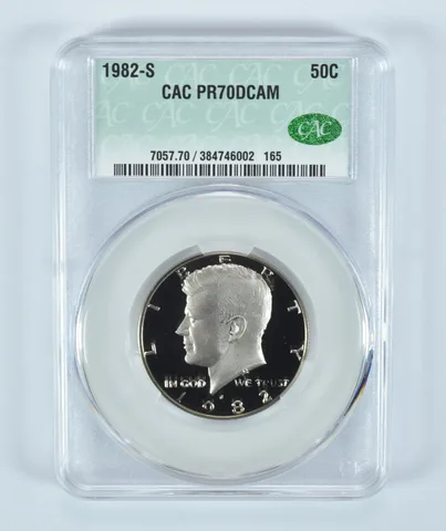 1982-S Kennedy Half Dollar PR70 DCAM CAC CACg