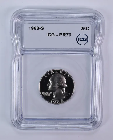 1968-S Washington Quarter PR70 ICG