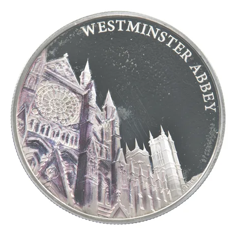 2017 Great Britain 5 Pounds Silver Westminster Abbey Colorized *4227