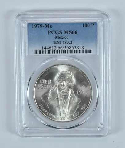 1979 Mo Mexico 100 Pesos MS66 PCGS Blue Label