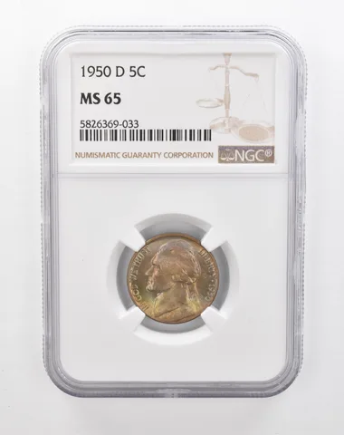 1950-D Jefferson Nickel MS65 NGC Beautiful Tone *2831