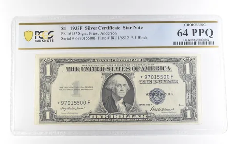 1935 F $1 Silver Certificate Star Note Fr#1615* Choice Unc 64 PPQ PCGS *3987