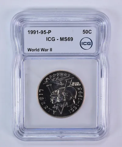 1991-95-P World War 2 WWII Commemorative Half Dollar MS69 ICG