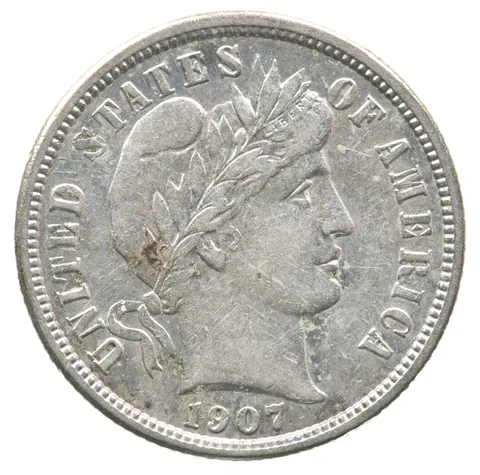 1907-S Barber Dime a8242