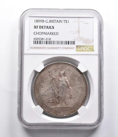 XF Details 1899 B Great Britain British Trade Dollar Silver Chopmarked NGC a4040