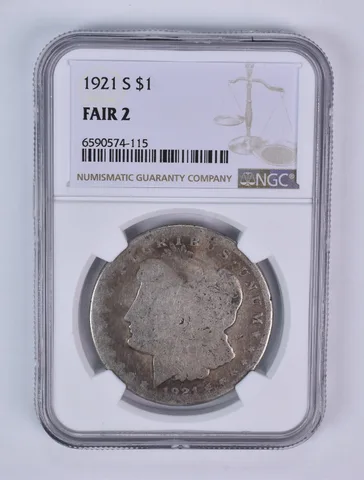 1921-S Morgan Silver Dollar Fair 2 NGC Lowball